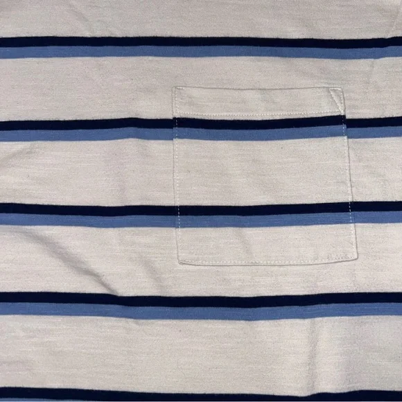Old Navy light gray with Blue Striped Tee NWOT - Picture 2 of 4